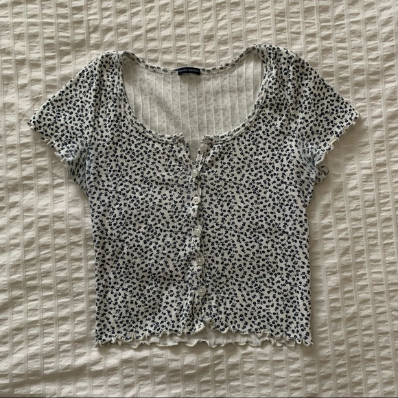 brandy melville blue and white ruffle zelly - Picture 1 of 4
